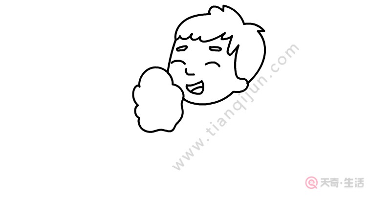 吃棉花糖的小男孩簡(jiǎn)筆畫(huà)怎么畫(huà)(圖2) 吃棉花糖的小男孩簡(jiǎn)筆畫(huà)怎么畫(huà)