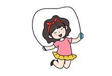 兒童節(jié)跳繩的女孩簡(jiǎn)筆畫畫法