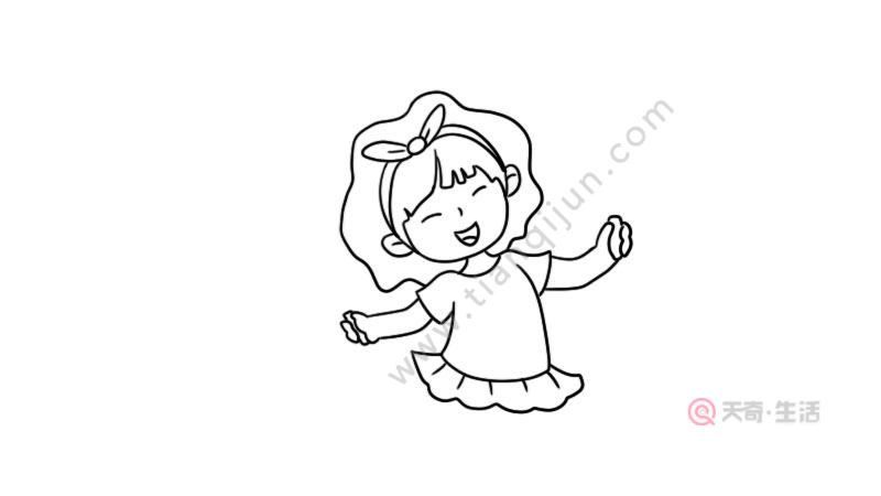 兒童節(jié)跳繩的女孩簡(jiǎn)筆畫(huà)畫(huà)法