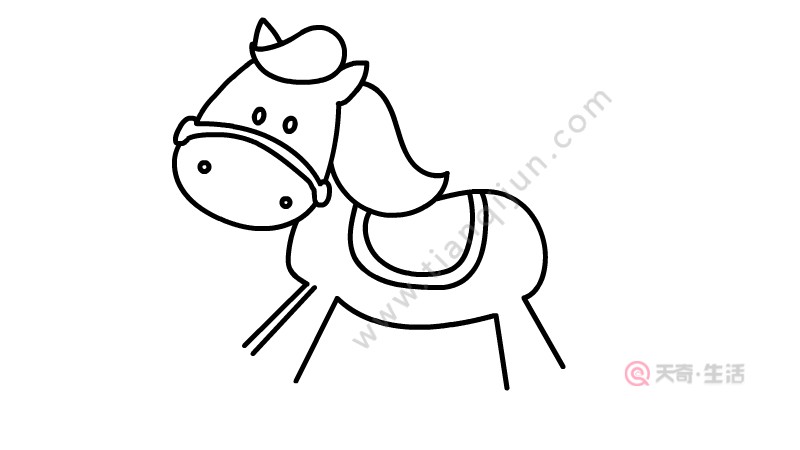 兒童木馬簡筆畫教程 兒童木馬簡筆畫步驟(圖3) 兒童木馬簡筆畫教程